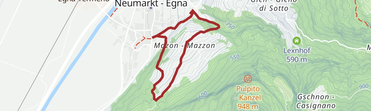 Route map: A delightful stroll to Mazon/Mazzon